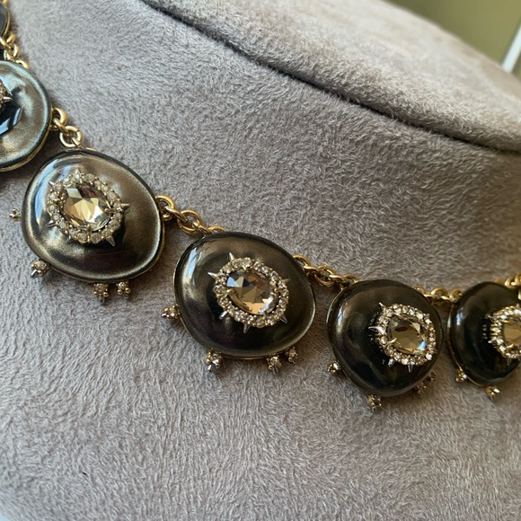 ALEXIS BITTAR • NEW Crystal Studded Satin Silk Lucite Spiked Starburst Necklace - Picture 10 of 15